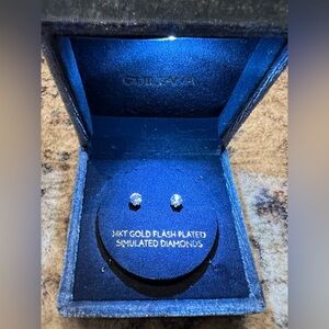 Elegant Gold Plated Simulated Diamond Earrings